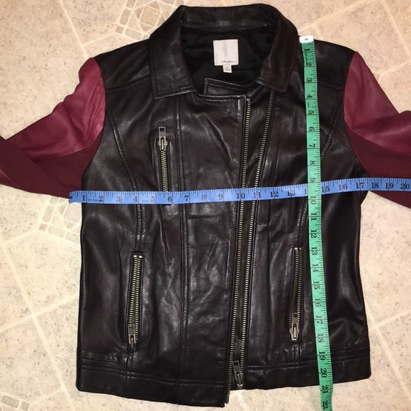 Halogen NORDSTROM BRAND Real Leather 2 color asymmetric zip jacket - Picture 8 of 8